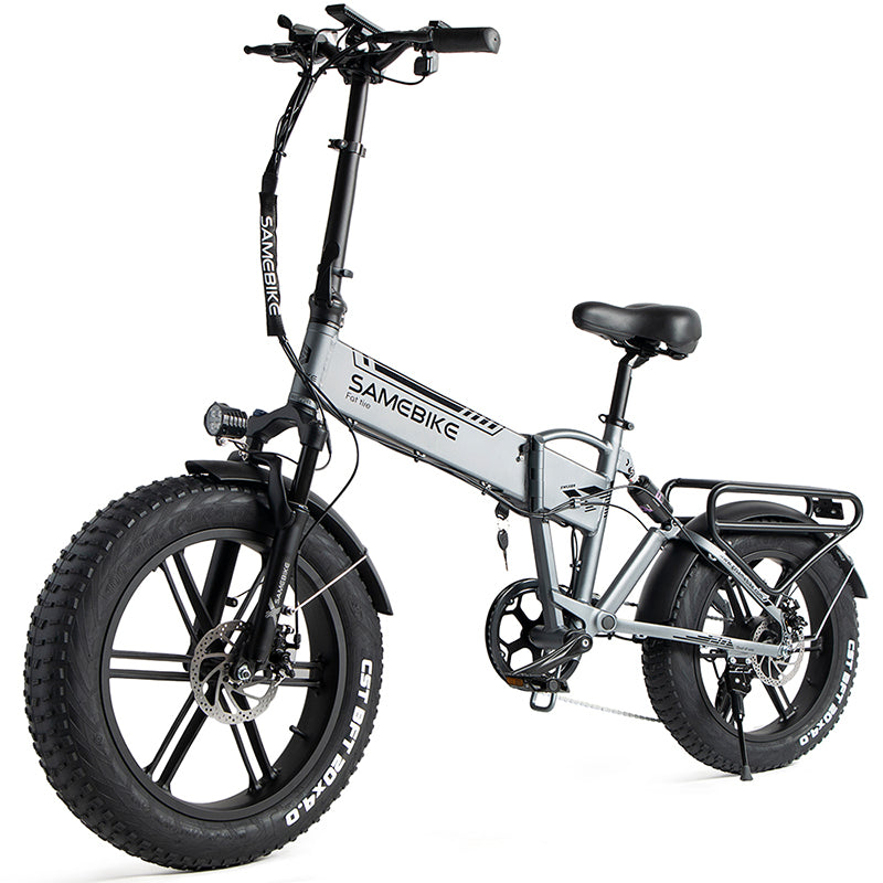 SAMEBIKE XWLX09 IT Bicicleta Eléctrica - Potencia 500W Batería 48V10AH Autonomía 40KM Freno de Disco Mecánico - Gris Plata
