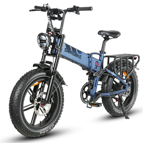 SAMEBIKE RS-A02 Bicicleta Eléctrica- Potencia 750W Batería 48V17AH Autonomía 55KM Freno de Disco Hidráulico - Azul
