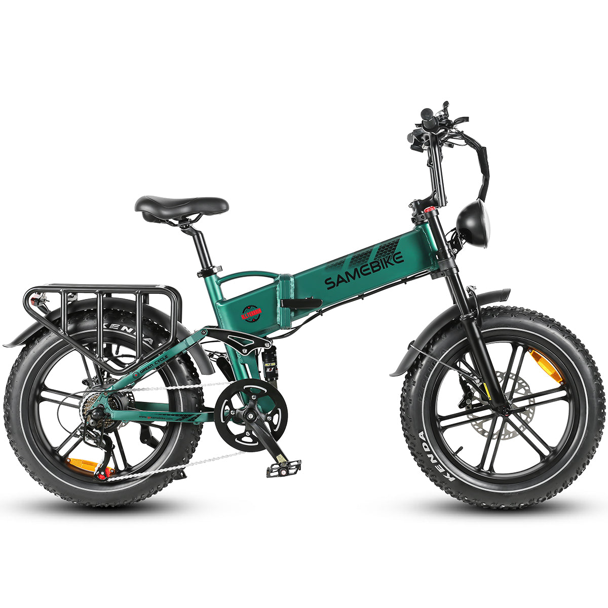 SAMEBIKE RS-A02 Bicicleta Eléctrica- Potencia 750W Batería 48V17AH Autonomía 55KM Freno de Disco Hidráulico - Verde