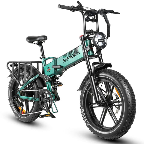 SAMEBIKE RS-A02 Bicicleta Eléctrica- Potencia 750W Batería 48V17AH Autonomía 55KM Freno de Disco Hidráulico - Verde