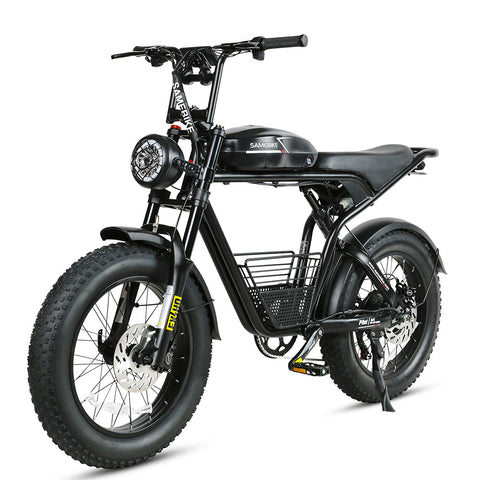 SAMEBIKE M20-I Bicicleta Eléctrica - Potencia 1200W Batería 48V18Ah Autonomía 65KM Freno de Disco Hidráulico - Negro
