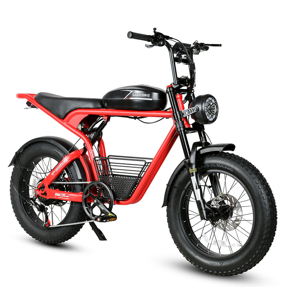 SAMEBIKE M20-I Bicicleta Eléctrica - Potencia 1200W Batería 48V18Ah Autonomía 65KM Freno de Disco Hidráulico - Rojo