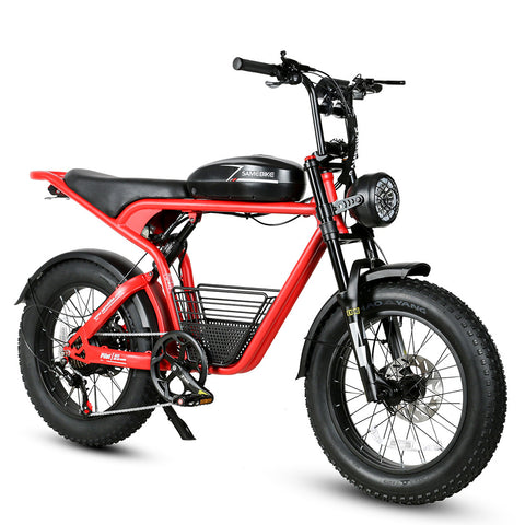 SAMEBIKE M20-I Bicicleta Eléctrica - Potencia 1200W Batería 48V18Ah Autonomía 65KM Freno de Disco Hidráulico - Rojo