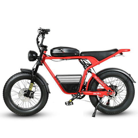 SAMEBIKE M20-I Bicicleta Eléctrica - Potencia 1200W Batería 48V18Ah Autonomía 65KM Freno de Disco Hidráulico - Rojo
