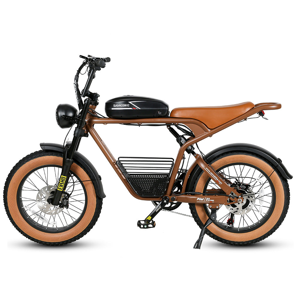 SAMEBIKE M20-I Bicicleta Eléctrica - Potencia 1200W Batería 48V18Ah Autonomía 65KM Freno de Disco Hidráulico - Amarillo