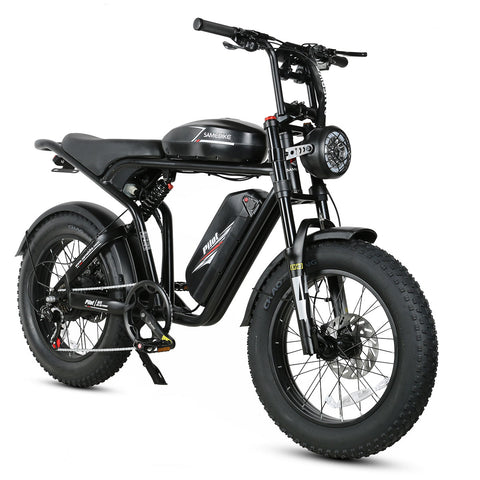SAMEBIKE M20-II Bicicleta Eléctrica - Potencia 1200W Batería Doble 48V18AH*2 Autonomía 110KM Freno de Disco Hidráulico - Negro