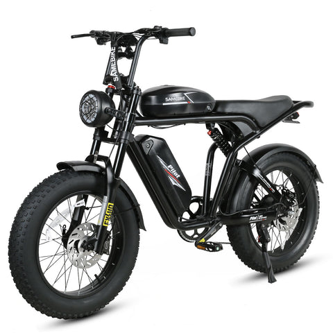 SAMEBIKE M20-II Bicicleta Eléctrica - Potencia 1200W Batería Doble 48V18AH*2 Autonomía 110KM Freno de Disco Hidráulico - Negro