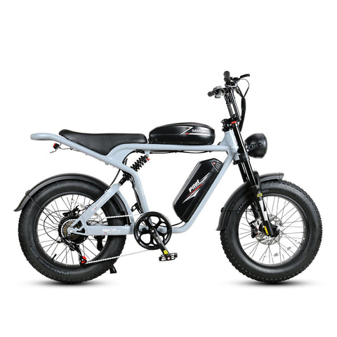 SAMEBIKE M20-II Bicicleta Eléctrica - Potencia 1200W Batería Doble 48V18AH*2 Autonomía 110KM Freno de Disco Hidráulico - Gris Plata