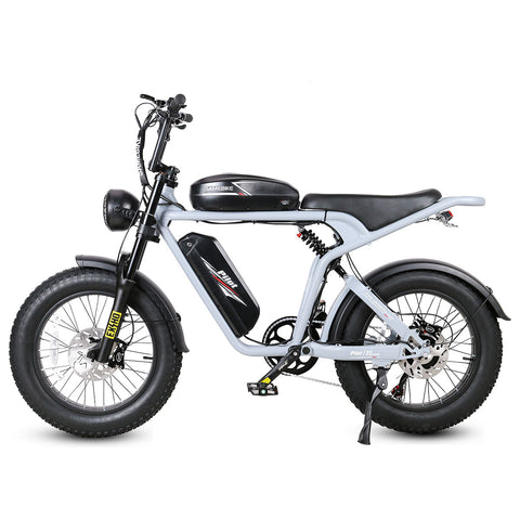 SAMEBIKE M20-II Bicicleta Eléctrica - Potencia 1200W Batería Doble 48V18AH*2 Autonomía 110KM Freno de Disco Hidráulico - Gris Plata