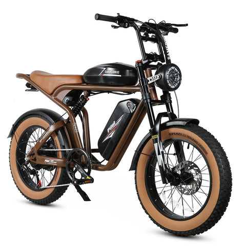 SAMEBIKE M20-II Bicicleta Eléctrica - Potencia 1200W Batería Doble 48V18AH*2 Autonomía 110KM Freno de Disco Hidráulico - Marrón