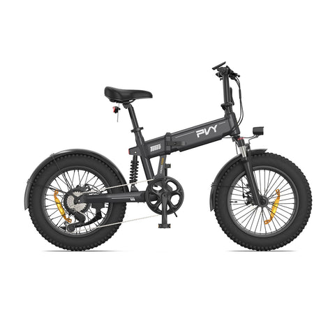 Bicicleta Eléctrica PVY Turbo - Motor 250W Batería 48V13AH Ruedas de 20" Frenos de Disco Mecánicos - Gris