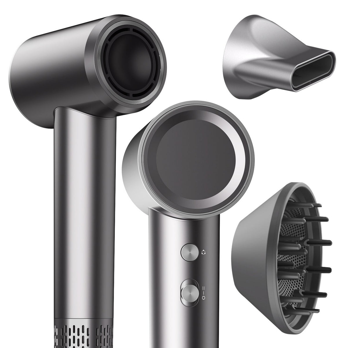 Micollme H6S Secador de Pelo – 1600W de Potencia 23m/s de Flujo de Aire 59dB de Ruido 3 Modos de Calefacción - Gris