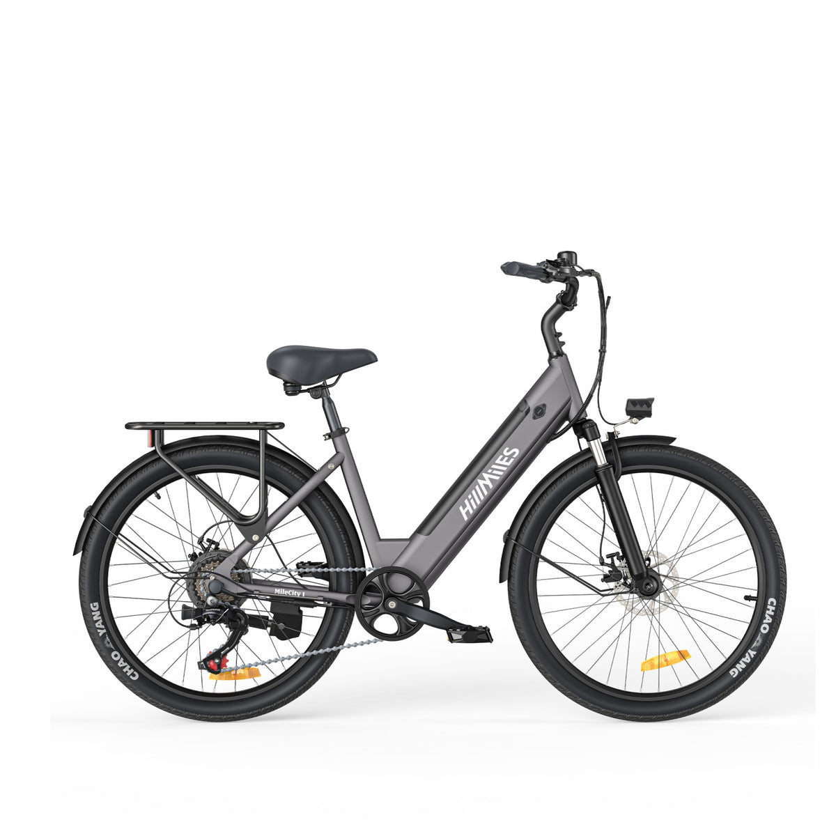 Bicicleta Eléctrica HillMilES MileCity 1 - Motor 250W Batería 36V13Ah Neumáticos de 26 Pulgadas Frenos de Disco Mecánicos - Gris