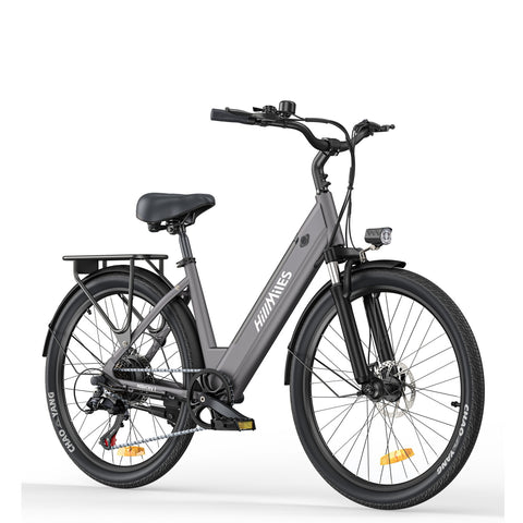 Bicicleta Eléctrica HillMilES MileCity 1 - Motor 250W Batería 36V13Ah Neumáticos de 26 Pulgadas Frenos de Disco Mecánicos - Gris