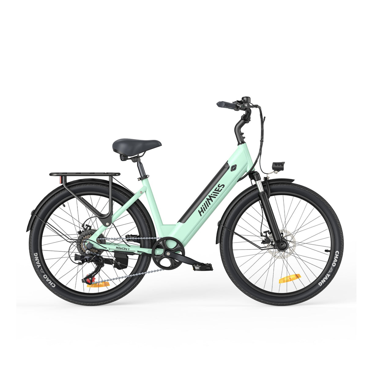 Bicicleta Eléctrica HillMilES MileCity 1 - Motor 250W Batería 36V13Ah Neumáticos de 26 Pulgadas Frenos de Disco Mecánicos - Verde