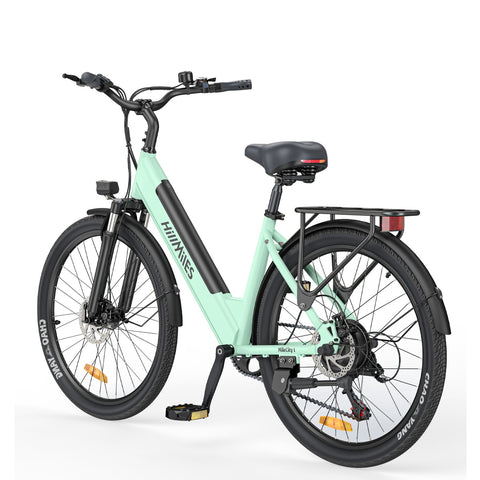 Bicicleta Eléctrica HillMilES MileCity 1 - Motor 250W Batería 36V13Ah Neumáticos de 26 Pulgadas Frenos de Disco Mecánicos - Verde