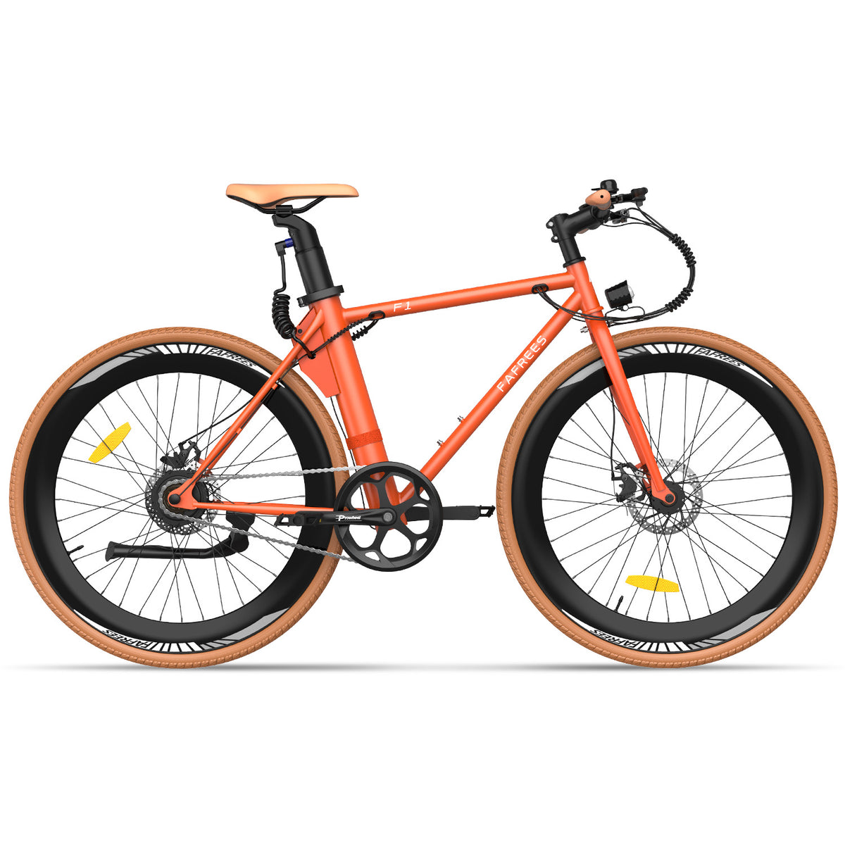 Bicicleta Eléctrica FAFREES F1 10AH - Motor 250W Batería 36V10AH Neumáticos de 27.5 Pulgadas Frenos de Disco Mecánicos - Naranja