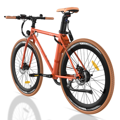 Bicicleta Eléctrica FAFREES F1 10AH - Motor 250W Batería 36V10AH Neumáticos de 27.5 Pulgadas Frenos de Disco Mecánicos - Naranja