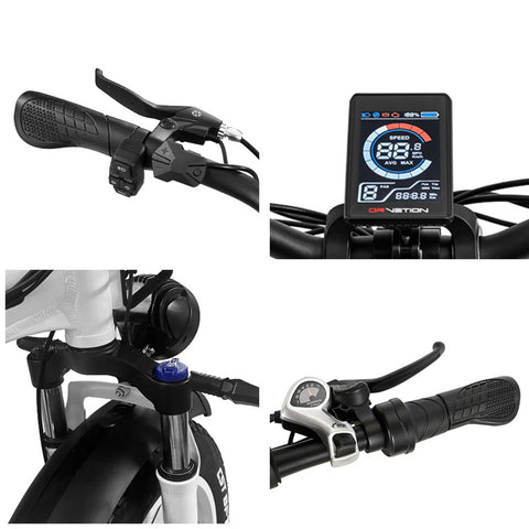 DrveTion CT20 Bicicleta Eléctrica - Potencia 750W Batería 48V15AH Neumáticos 20 Pulgadas Freno de Aceite - Blanco Perla