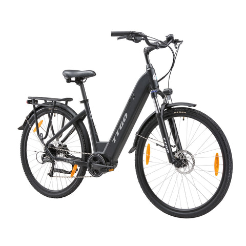 Bicicleta Eléctrica TTGO ZZ-28ST - Motor 250W Batería 36V20AH Ruedas de 28 Pulgadas Frenos de Disco - Negro