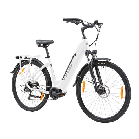 Bicicleta Eléctrica TTGO ZZ-28ST - Motor 250W Batería 36V20AH Ruedas de 28 Pulgadas Velocidad Máxima de 25 km/h Frenos de Disco - Blanco