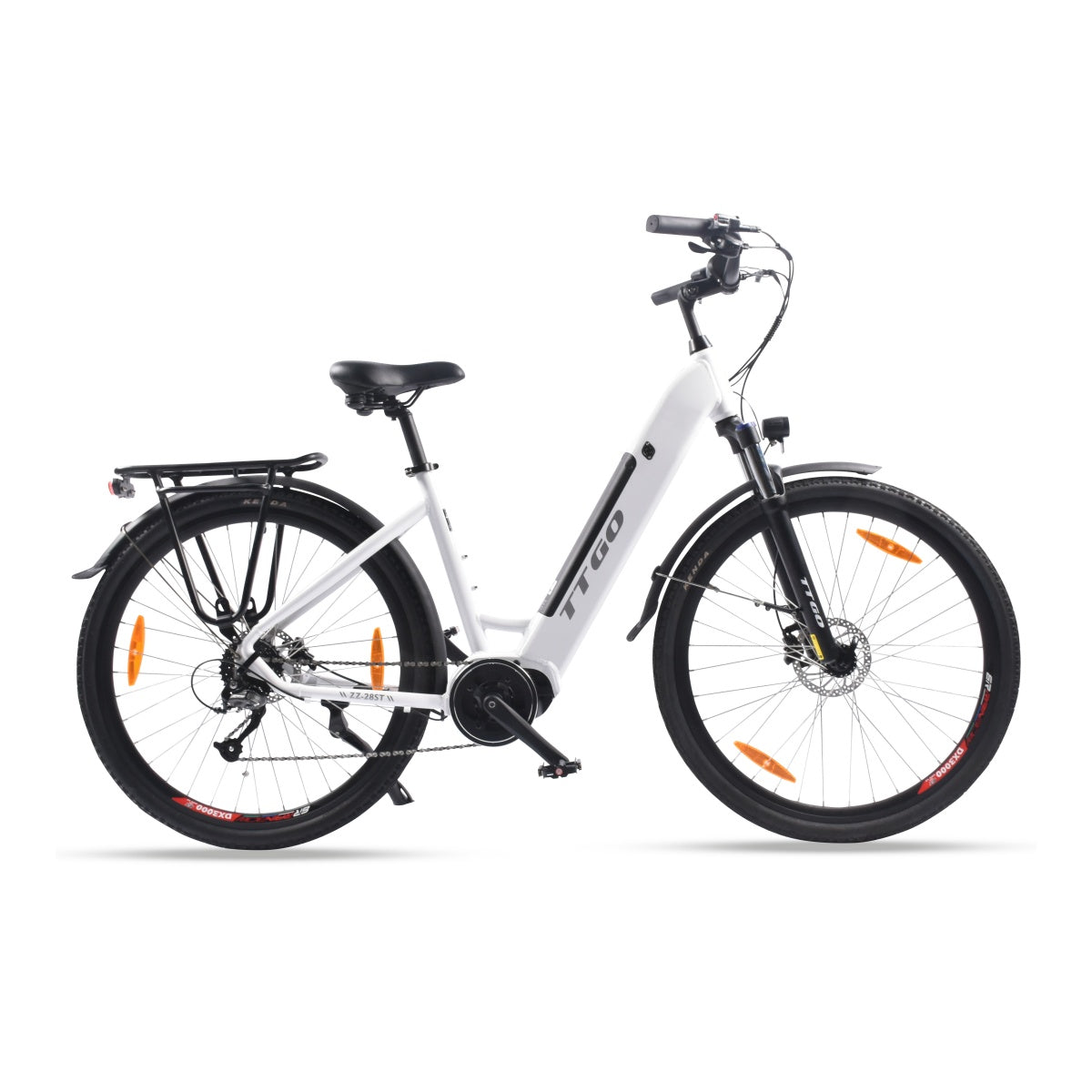 Bicicleta Eléctrica TTGO LK-ZZ-28ST - Motor 250W Batería 36V20AH Ruedas de 28 Pulgadas Velocidad Máxima de 25 km/h Freno de Disco Hidráulico - Blanco