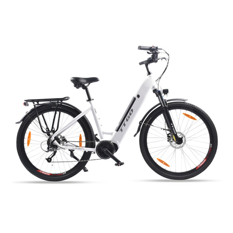 Bicicleta Eléctrica TTGO LK-ZZ-28ST - Motor 250W Batería 36V20AH Ruedas de 28 Pulgadas Velocidad Máxima de 25 km/h Freno de Disco Hidráulico - Blanco