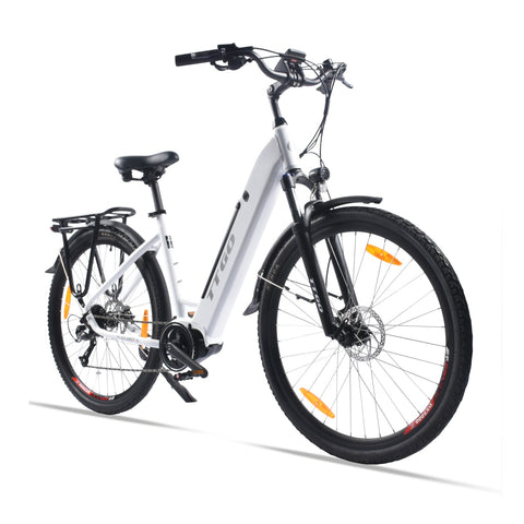 Bicicleta Eléctrica TTGO LK-ZZ-28ST - Motor 250W Batería 36V20AH Ruedas de 28 Pulgadas Velocidad Máxima de 25 km/h Freno de Disco Hidráulico - Blanco