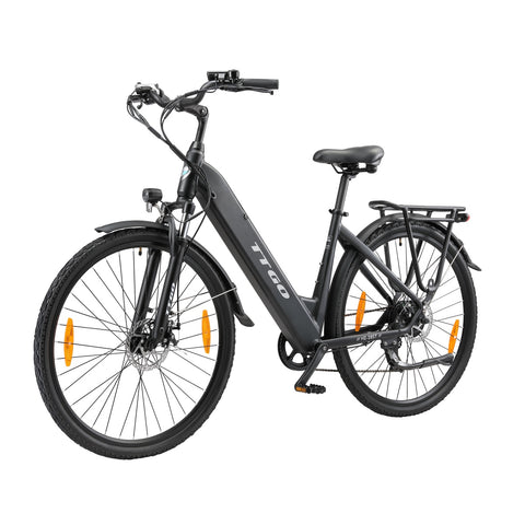 Bicicleta Eléctrica TTGO HZ-28ST - Motor 250W Batería 36V20AH Ruedas de 28 Pulgadas Freno de Disco Mecánico - Negro