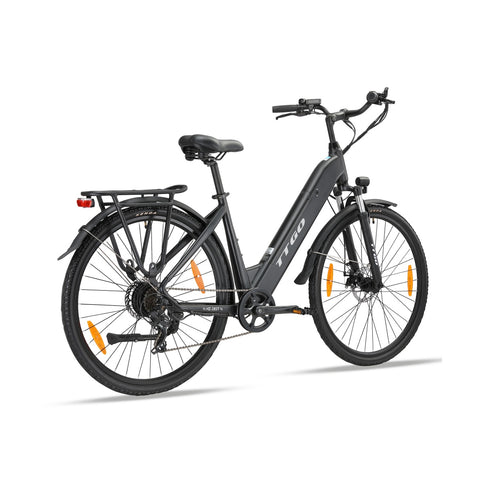 Bicicleta Eléctrica TTGO HZ-28ST - Motor 250W Batería 36V20AH Ruedas de 28 Pulgadas Freno de Disco Mecánico - Negro