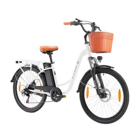 Bicicleta Eléctrica TTGO YY-26ST - Motor 250W Batería 36V14.5AH Ruedas de 26 Pulgadas Velocidad Máxima de 25 km/h Freno de Disco Mecánico - Blanco