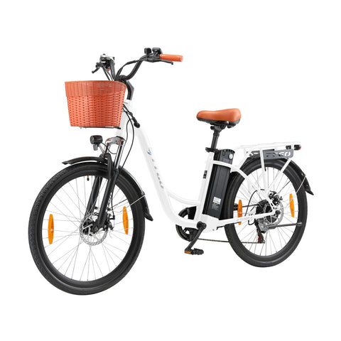 Bicicleta Eléctrica TTGO YY-26ST - Motor 250W Batería 36V14.5AH Ruedas de 26 Pulgadas Velocidad Máxima de 25 km/h Freno de Disco Mecánico - Blanco