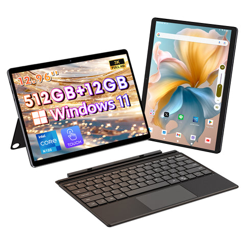 Tableta CHUWI Hi10 Max - Procesador Intel N100 Quad Core Pantalla 12.96" Windows 11 12G+512G Batería 4800mAh Lápiz óptico HiPen H7/H8 Adicional Incluido - Gris