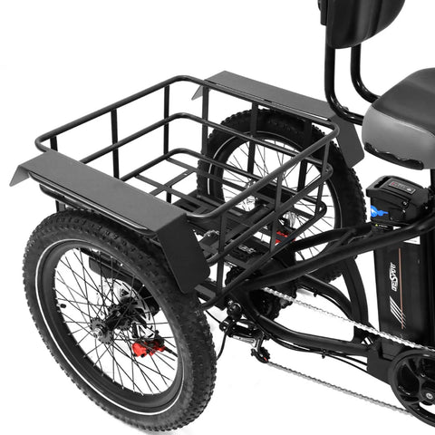 Bicicleta Eléctrica de Tres Ruedas ONESPORT OT30 - Motor 500W Batería 48V13AH Neumáticos de 20 pulgadas Frenos de Disco Hidráulicos - Negro