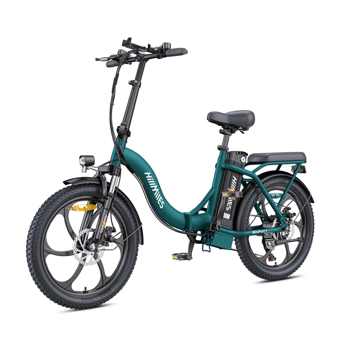 Bicicleta Eléctrica HillMiles MilePort 1 – Motor 250W Batería 36V13Ah Neumáticos De 20 Pulgadas Freno De Disco Mecánico - Verde