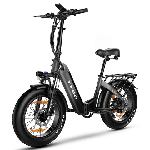Bicicleta Eléctrica TTGO F6 - Motor 250W Batería 36V25AH Ruedas de 20 Pulgadas Freno de Disco Hidráulico - Negro Gris