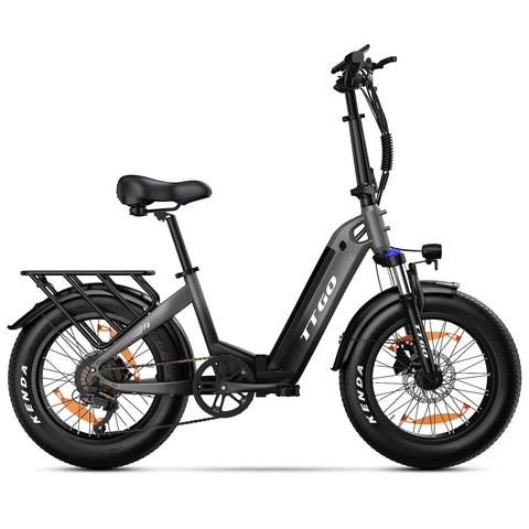 Bicicleta Eléctrica TTGO F6 - Motor 250W Batería 36V25AH Ruedas de 20 Pulgadas Freno de Disco Hidráulico - Negro Gris