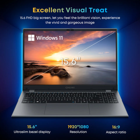 Laptop CHUWI Herobook Plus - Procesador Intel N4020 15.6"  Pantalla 8GB +256GB Batería 5000mAh - Gris
