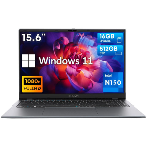 Laptop CHUWI Gemibook Plus - Procesador Intel N150 15.6"  Pantalla 16GB +512GB Batería 5000mAh - Gris