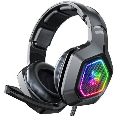 Auriculares Gaming ONIKUMA K10 RGB Con Micrófono Y Diadema Ajustable - Negro