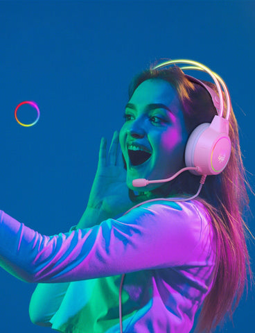Auriculares Gaming ONIKUMA X15 PRO RGB Con Micrófono Y Diadema Ajustable - Rosa