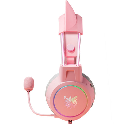 Auriculares Gaming ONIKUMA X15 PRO CAT EARS RGB Con Micrófono Y Diadema Ajustable - Rosa