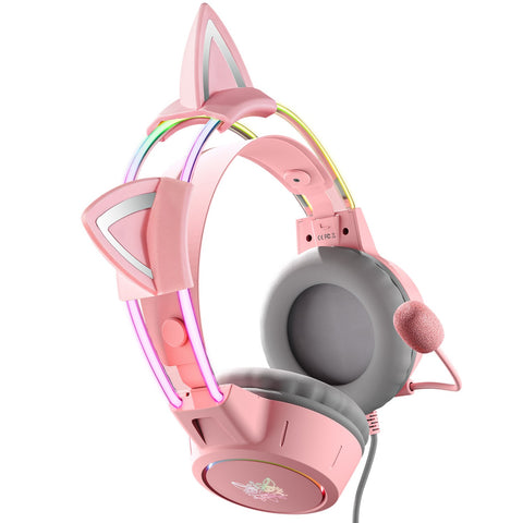 Auriculares Gaming ONIKUMA X15 PRO CAT EARS RGB Con Micrófono Y Diadema Ajustable - Rosa
