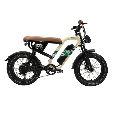 ONESPORT W66 BICI ELETTRICA Potenza 500W Batteria 48V 13.5Ah 20" Pneumatici Freno A Disco - Beige Giallo