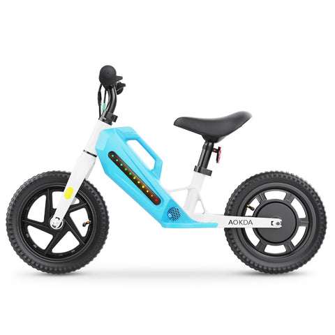 AOKDA AO-K8 Bicicleta De Equilibrio Eléctrica Para niños - Motor 180W Batería 21.6V5.2AH Neumático 12" - Azul