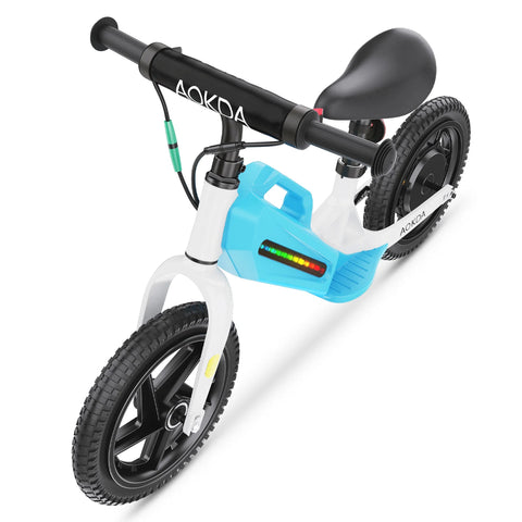 AOKDA AO-K8 Bicicleta De Equilibrio Eléctrica Para niños - Motor 180W Batería 21.6V5.2AH Neumático 12" - Azul