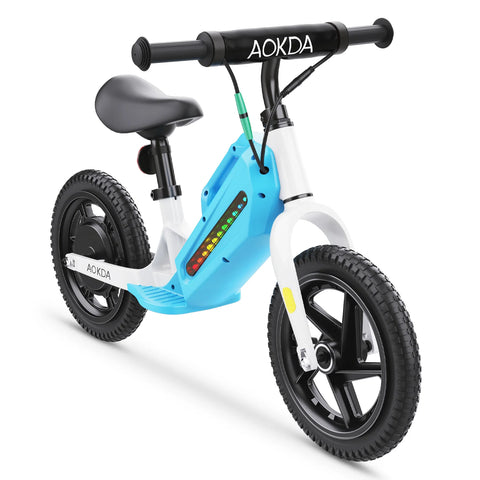 AOKDA AO-K8 Bicicleta De Equilibrio Eléctrica Para niños - Motor 180W Batería 21.6V5.2AH Neumático 12" - Azul