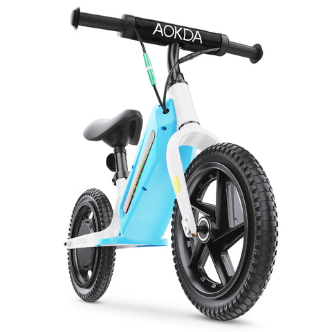 AOKDA AO-K8 Bicicleta De Equilibrio Eléctrica Para niños - Motor 180W Batería 21.6V5.2AH Neumático 12" - Azul