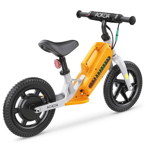 AOKDA AO-K8 Para Niños Eléctrico Bicicleta De Equilibrio - Motor 180W Batería 21.6V5.2AH Neumático 12"  - Naranja