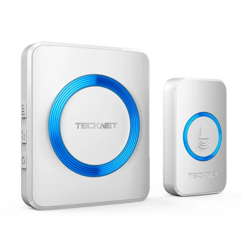 TECKNET HWD01878 Timbre Inalámbrico 60 Sonidos 5 Volúmenes Impermeable 400m - Blanco